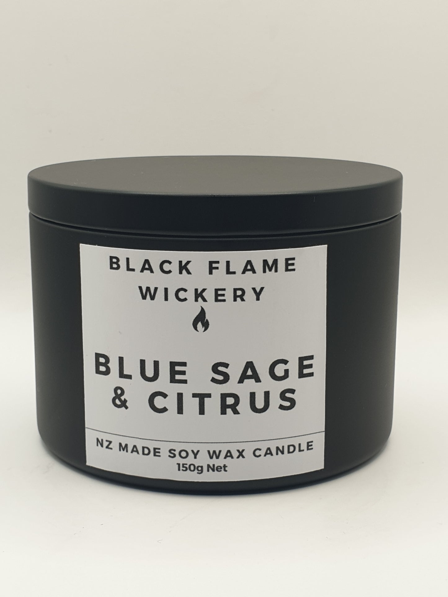 Large Black Tin Candle 150g