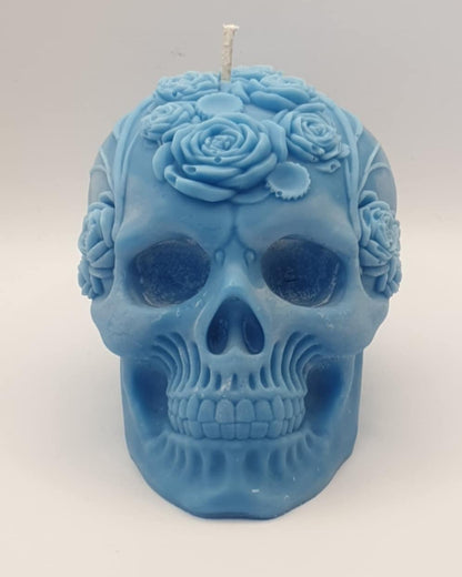 Flower Skull Candle