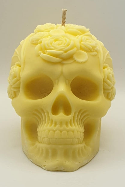 Flower Skull Candle