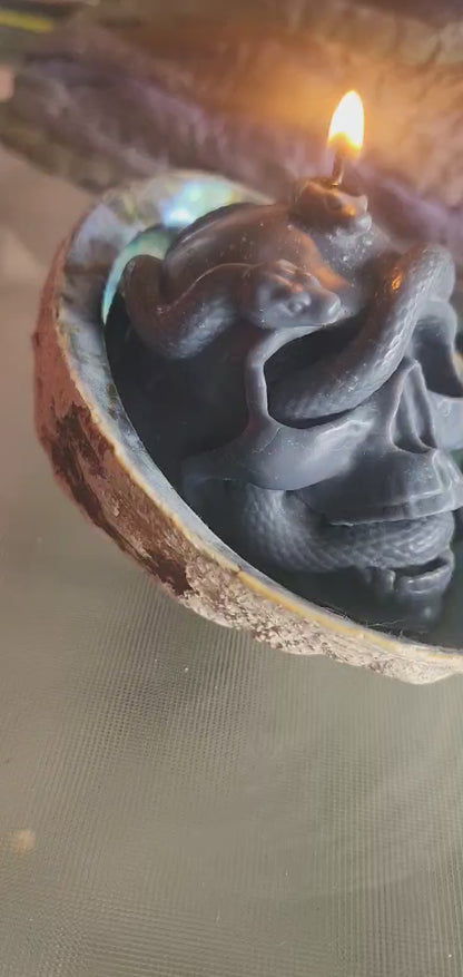 Snake Skull Candle