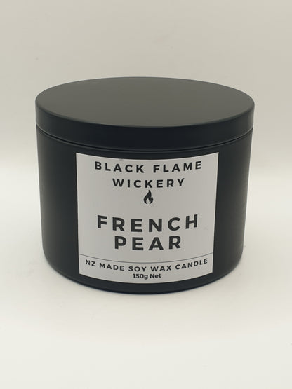 Large Black Tin Candle 150g