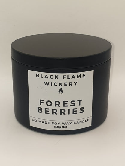 Large Black Tin Candle 150g