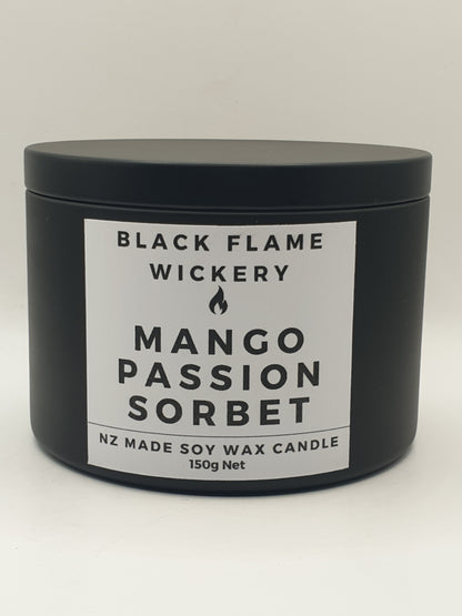 Large Black Tin Candle 150g