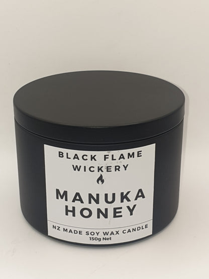 Large Black Tin Candle 150g