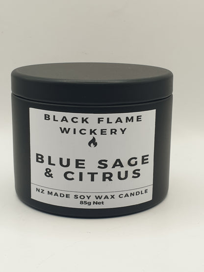 Small Black Tin Candle 85g