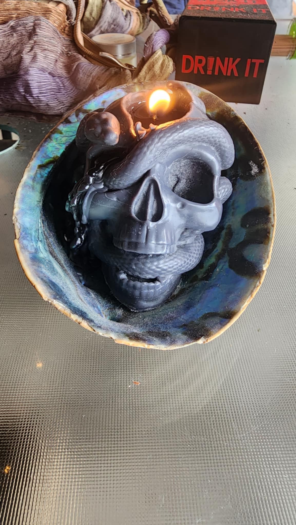 Snake Skull Candle