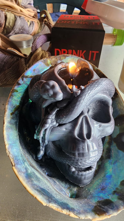 Snake Skull Candle
